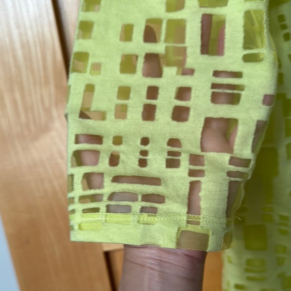 Tribal’s Vibrant lemon lime Green Textured cutout Blouse - Picture 7 of 7